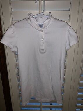 Little English White Ruffle Collar Polo for Kids